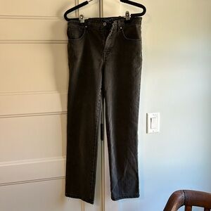 Dark-gray straight leg jeans